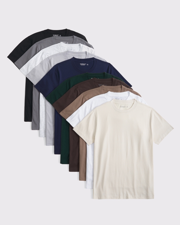 10-Pack Relaxed Essential Tees, Beige Multicolor view 1