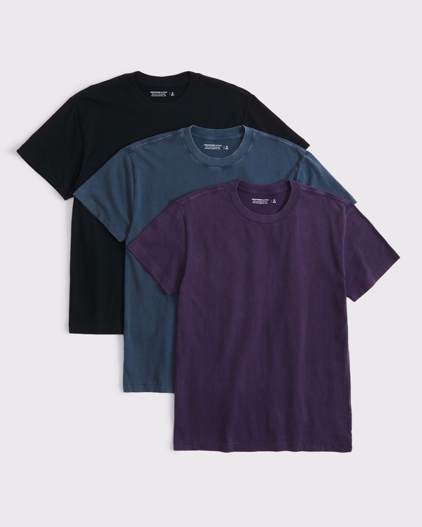 3-Pack Relaxed Essential Tees, Dark Grape Multipack view 1