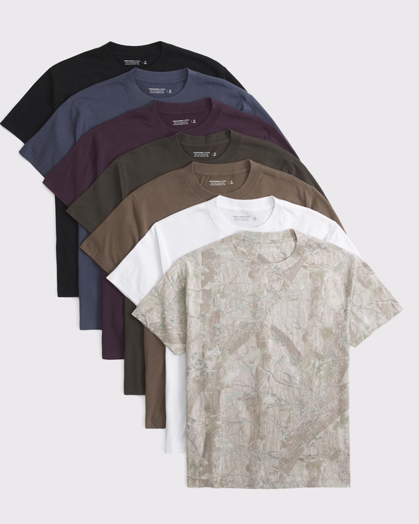 7-Pack Relaxed Essential Tees, Camo Multipack view 1
