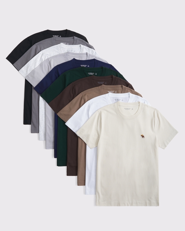 10-Pack Slim Polished Signature Icon Tees, Beige Multicolor view 1