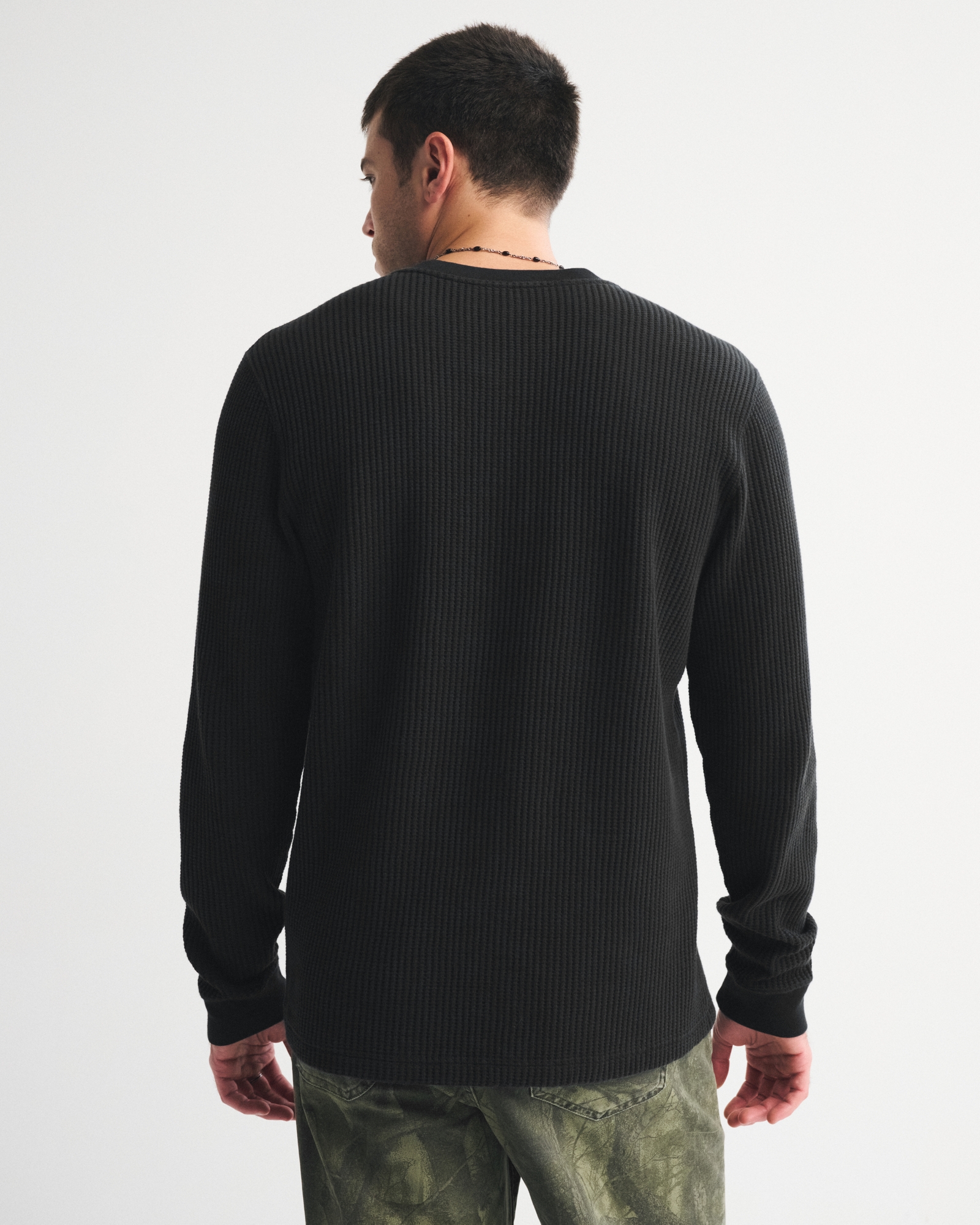 Long-Sleeve Classic Waffle Henley
