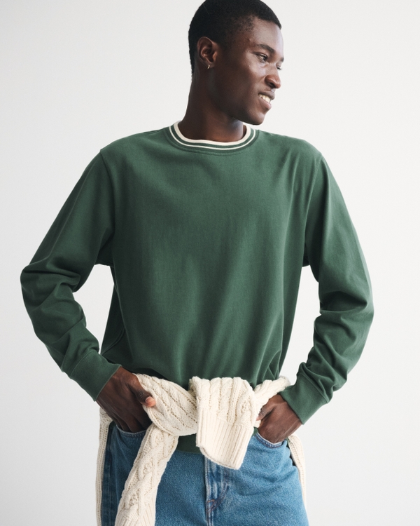 Long-Sleeve Premium Heavyweight 2.0 Tee, Forest Teal view 1