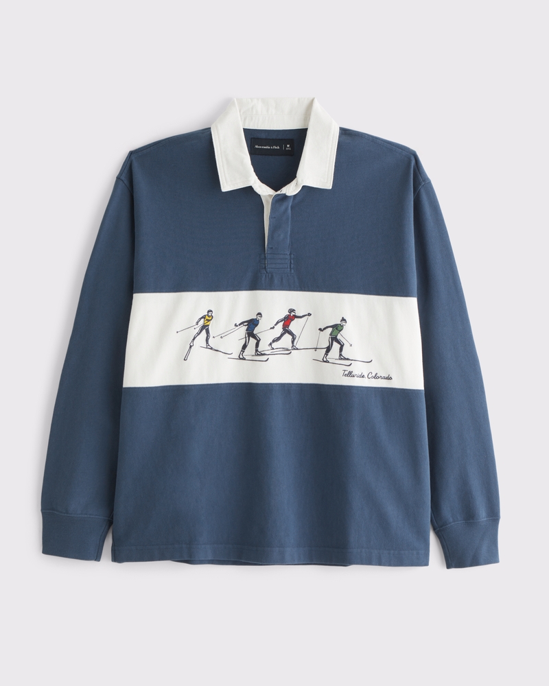 Men's Long-Sleeve Rugby Polo | Men's Clearance | Abercrombie.com