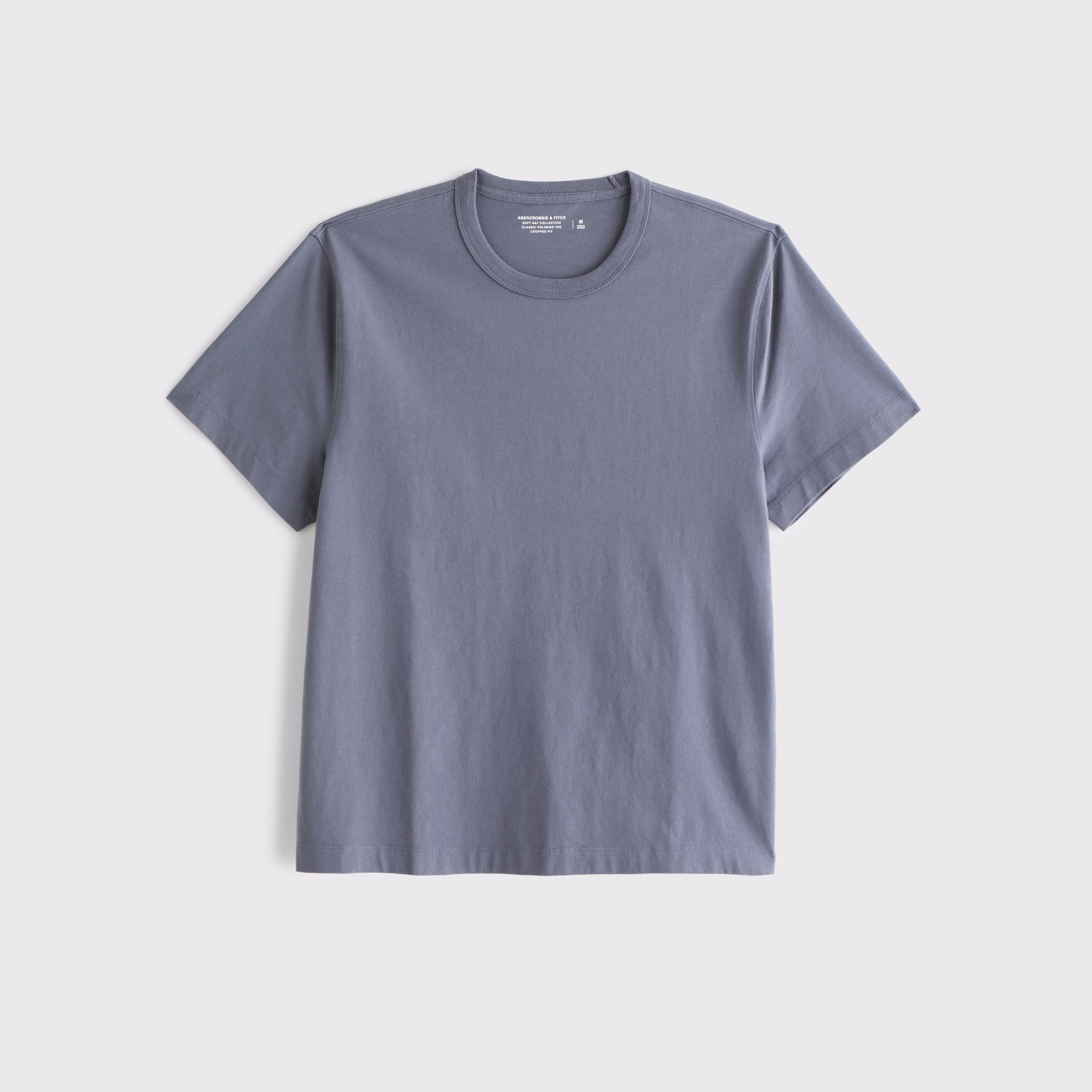 Abercrombie & Fitch Classic Polished Cropped Tee In Blue