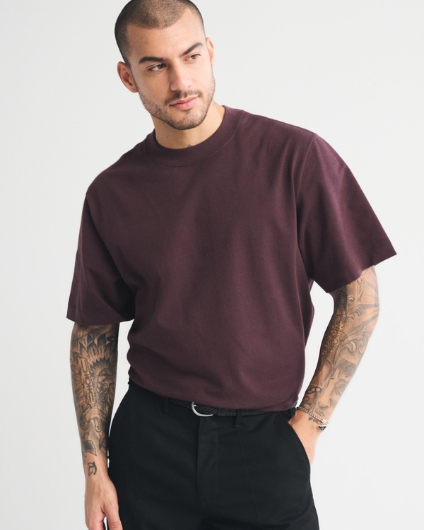 Premium Heavyweight Cropped Tee, Black Clay view 1