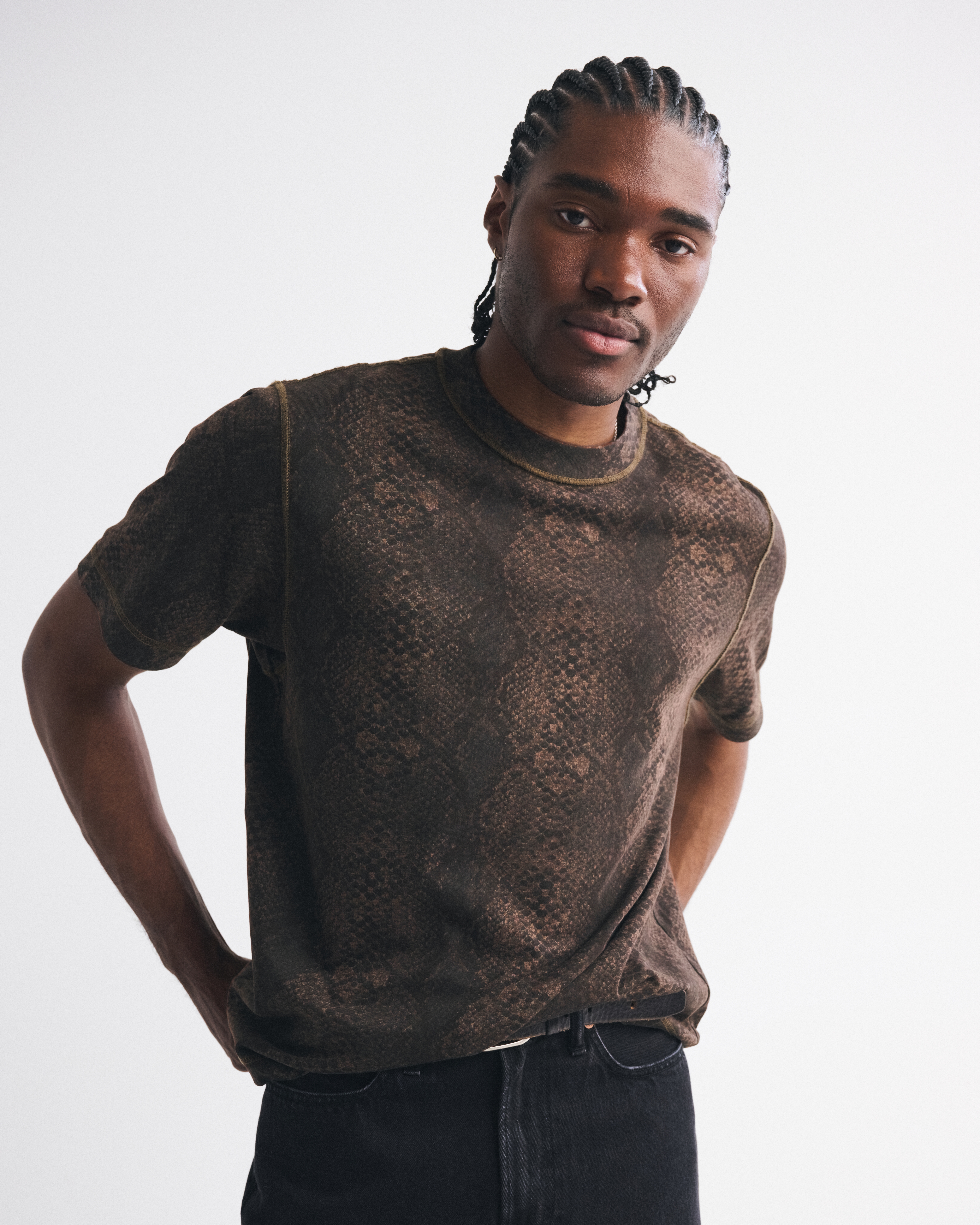 Abercrombie & Fitch Vintage-inspired Tee In Brown