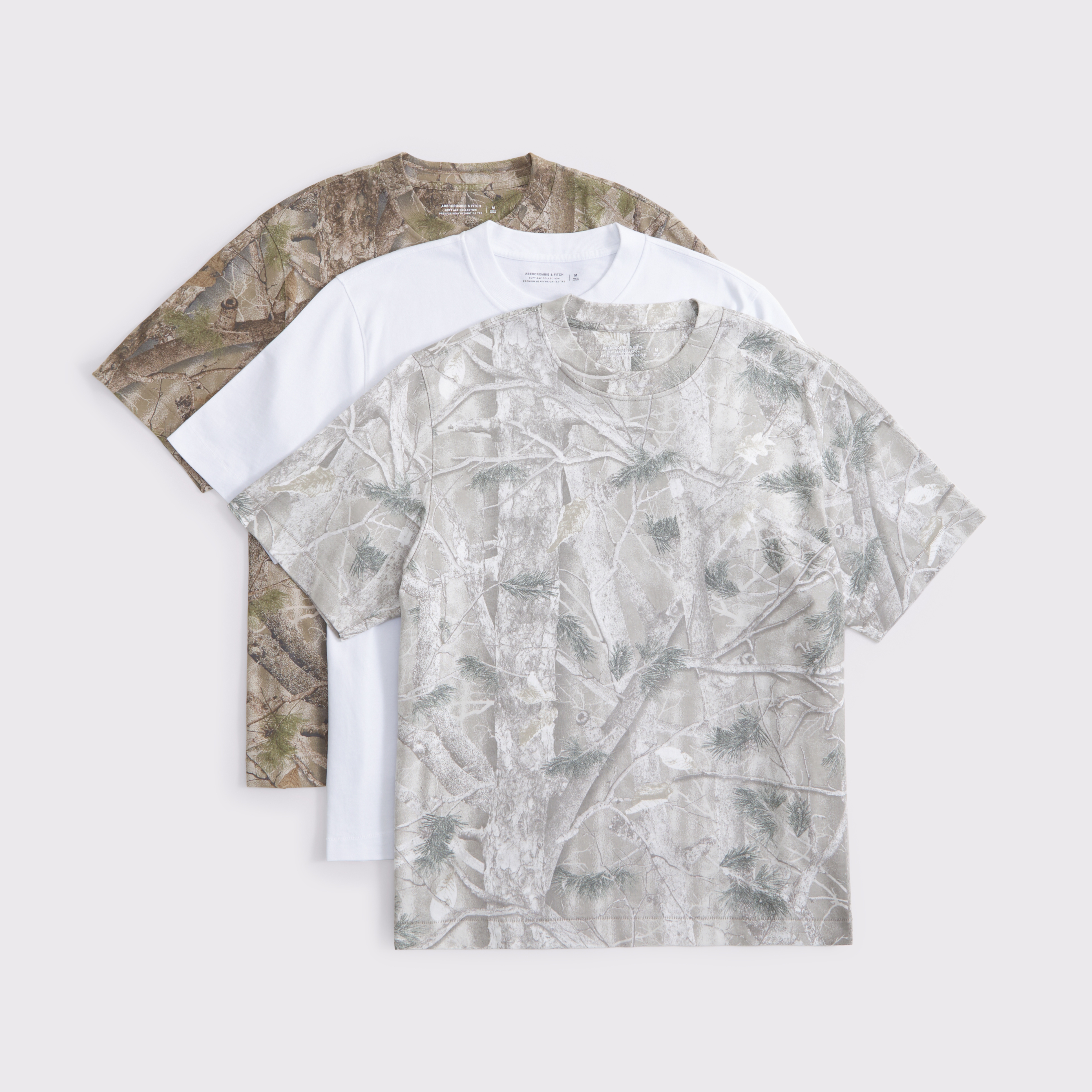 Abercrombie & Fitch 3-pack Premium Heavyweight 2.0 Tees In Brown