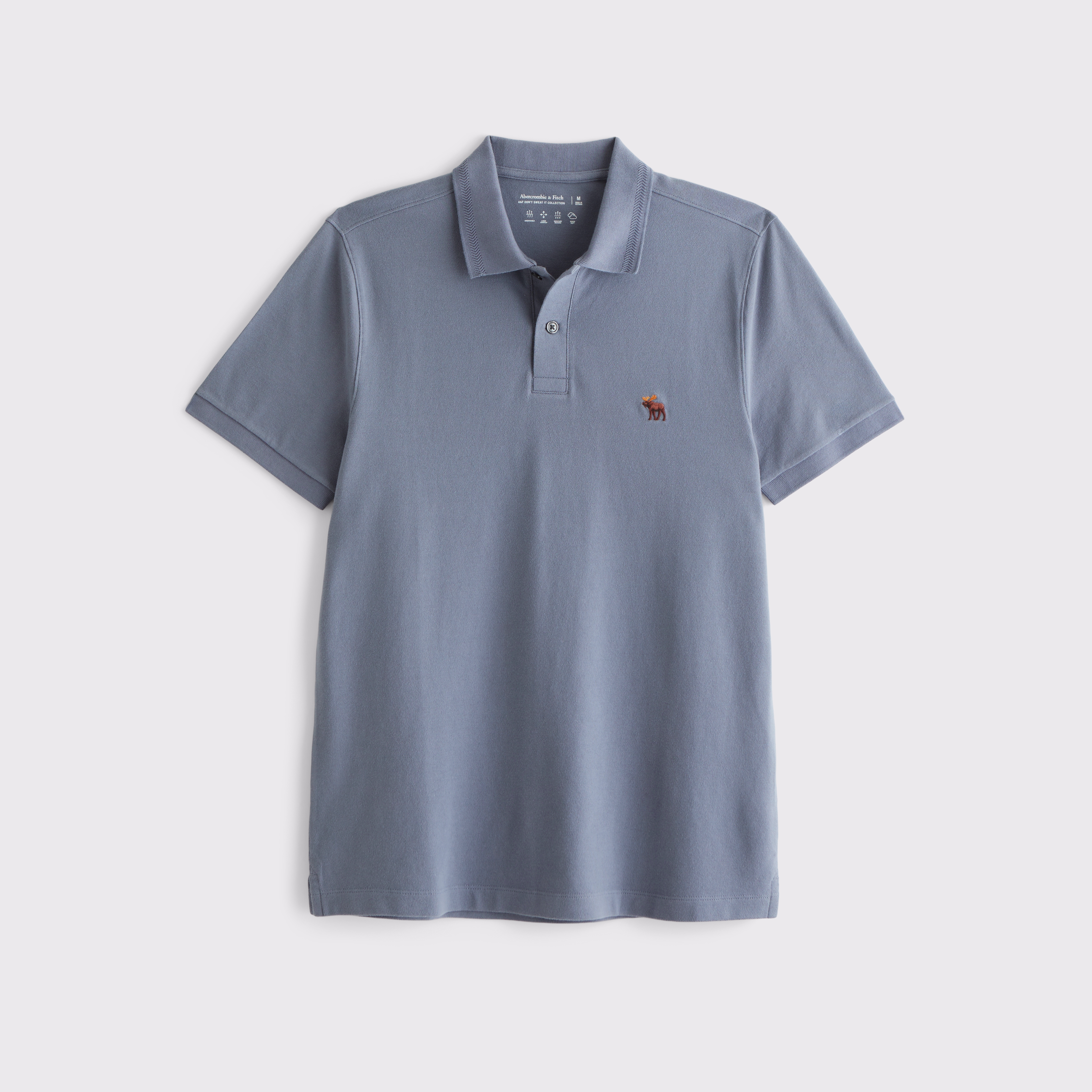 Abercrombie & Fitch Signature Icon Don't Sweat It Polo In Gray