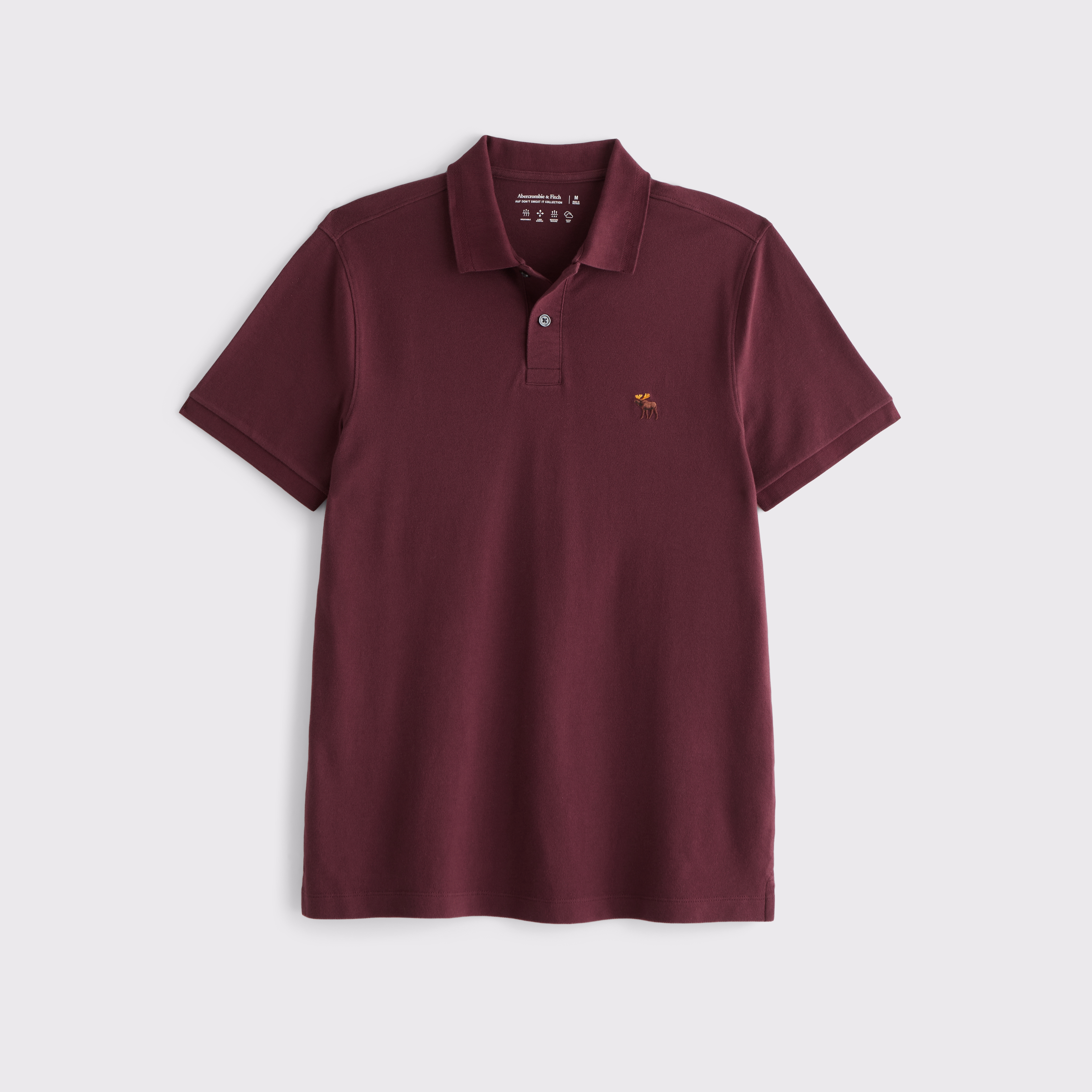 Abercrombie & Fitch Signature Icon Don't Sweat It Polo In Burgundy