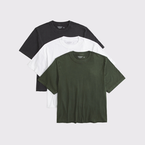 Мужские футболки Abercrombie & Fitch 3-Pack Vintage-Inspired Cropped Tees