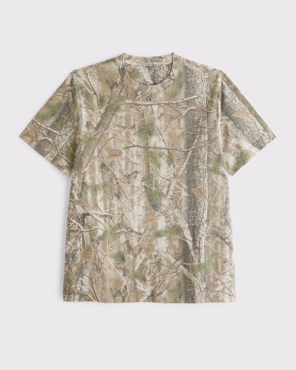 Klassisches Tee mit Polish-Finish, Hellbraun Camouflage view 1
