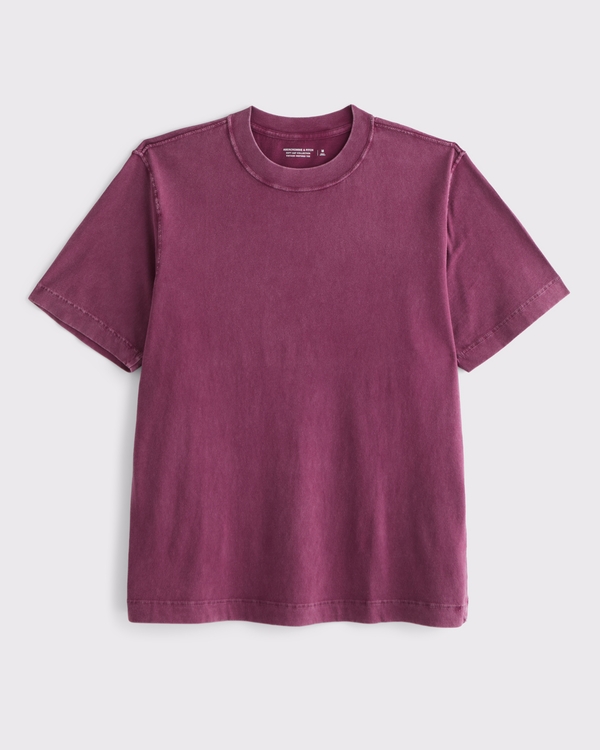 Vintage-Inspired Tee, Deep Plum Wash view 1