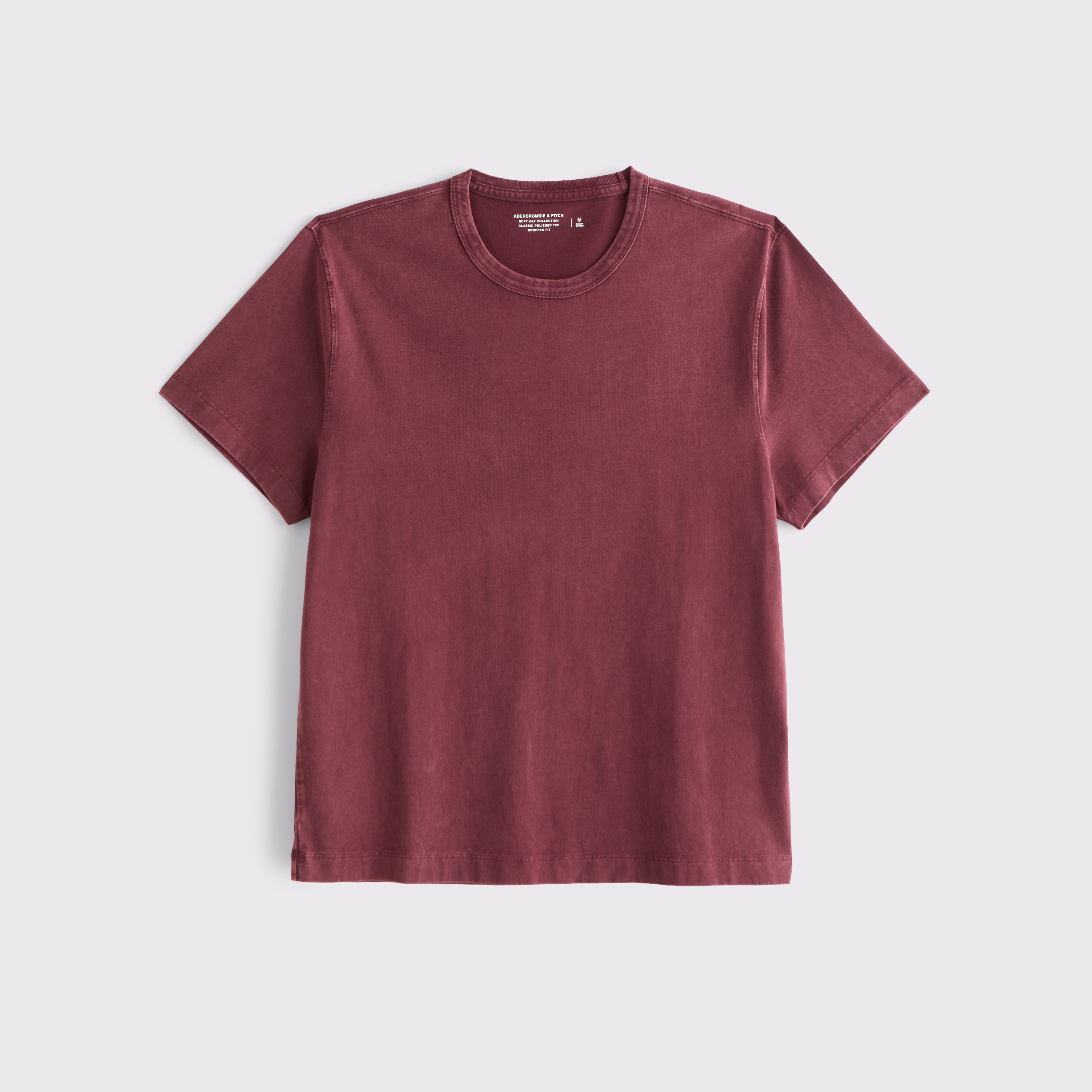 Abercrombie & Fitch Classic Polished Cropped Tee In Red