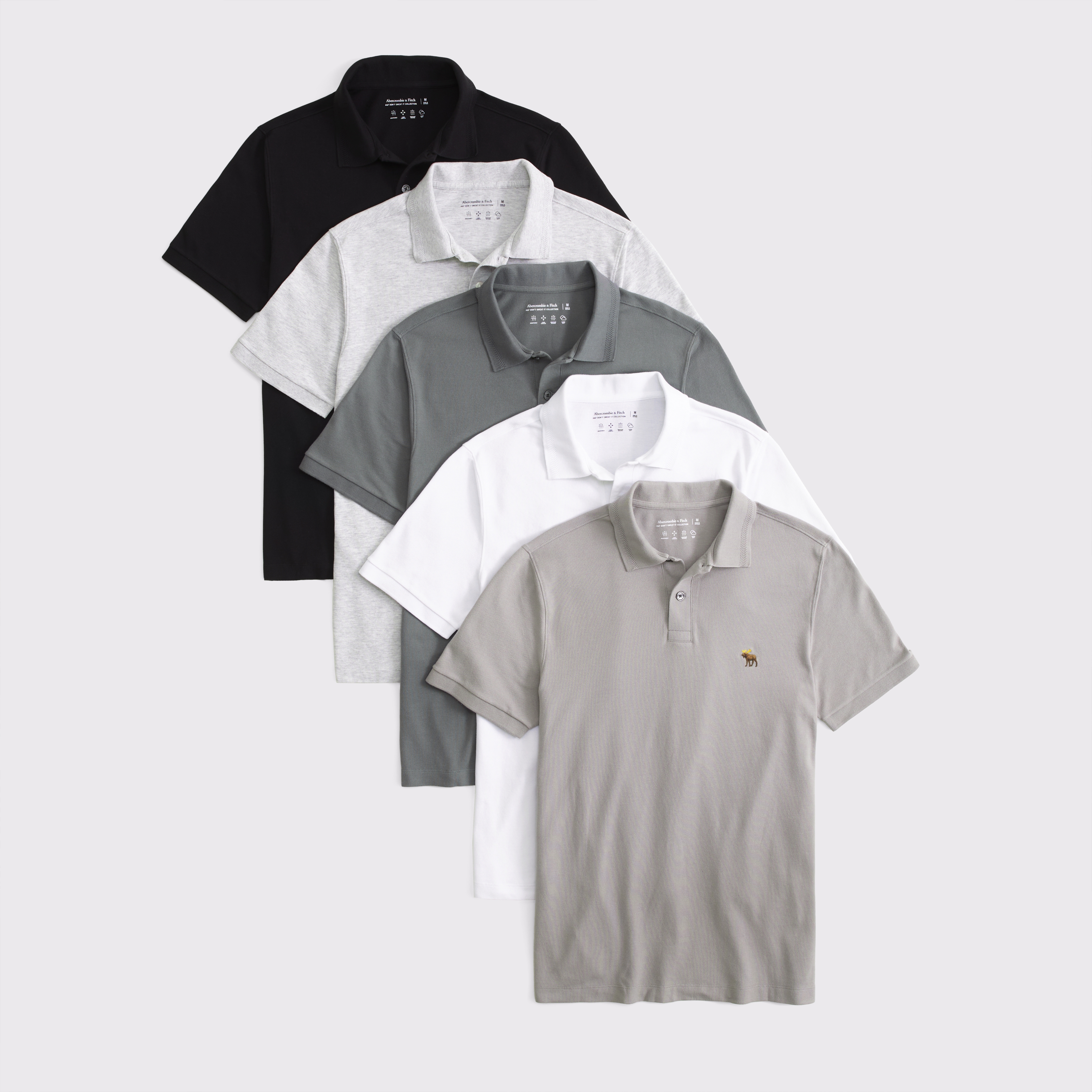 Abercrombie & Fitch 5-pack Polished Signature Icon Polos In Multi