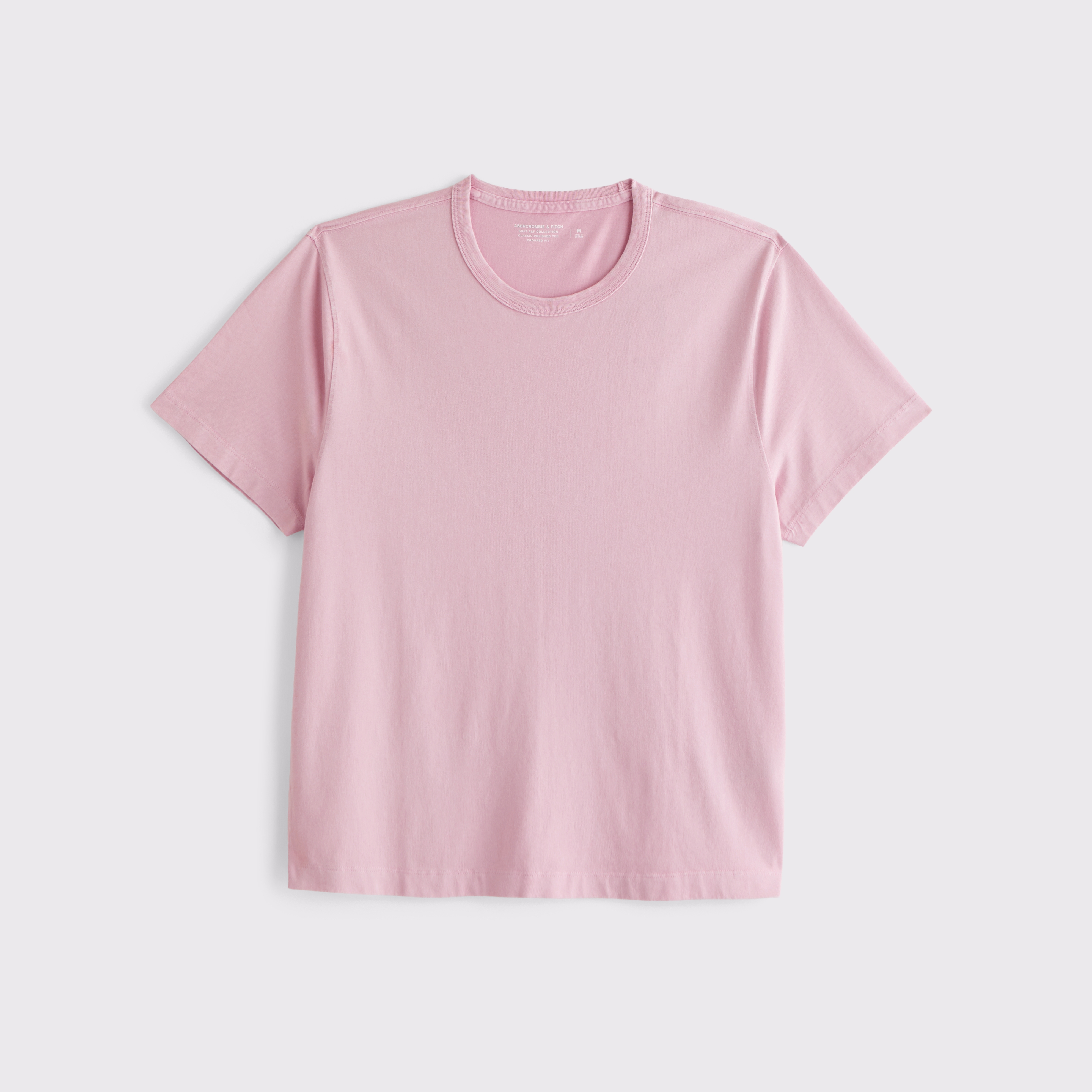 Abercrombie & Fitch Classic Polished Cropped Tee In Pink
