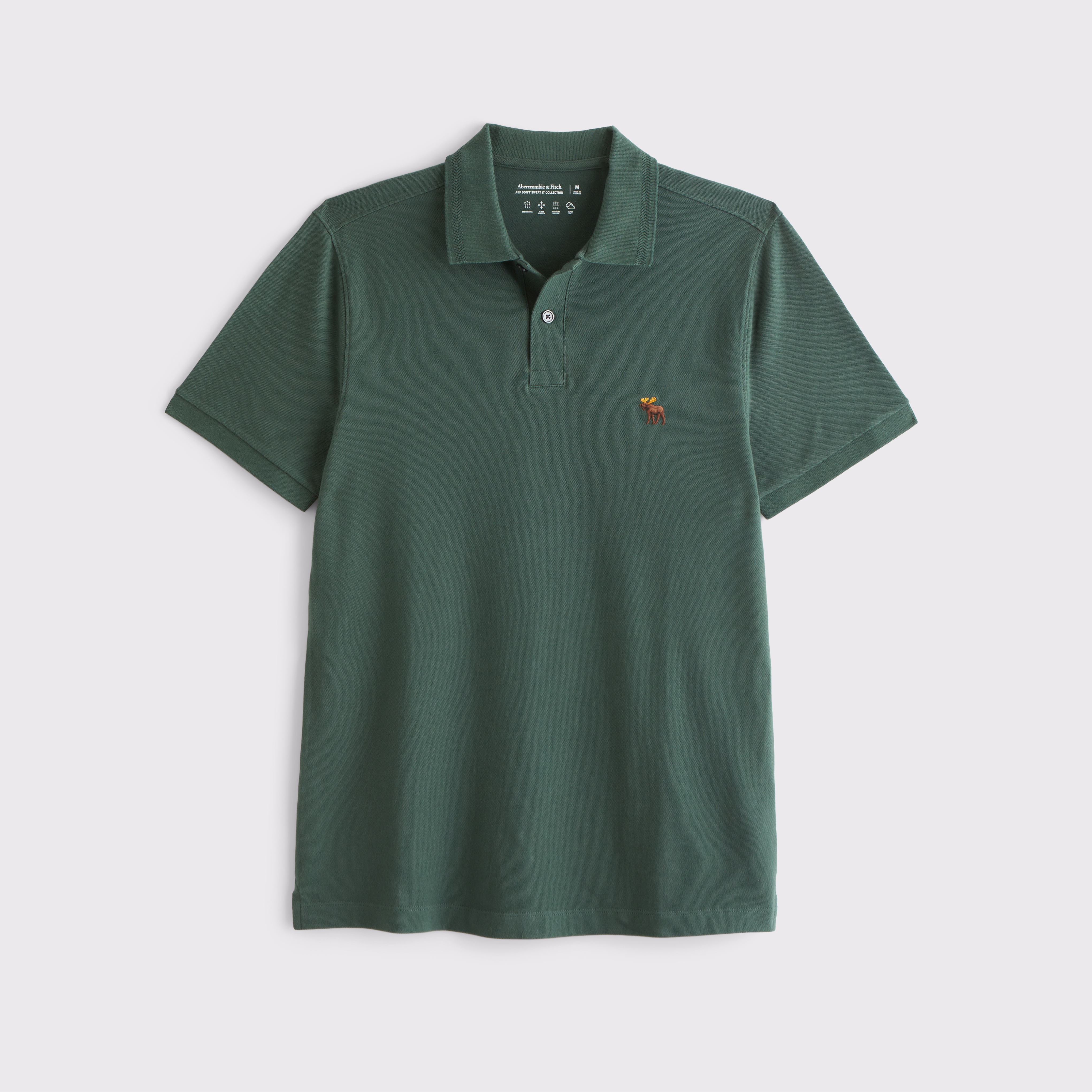 Abercrombie & Fitch Signature Icon Don't Sweat It Polo In Green