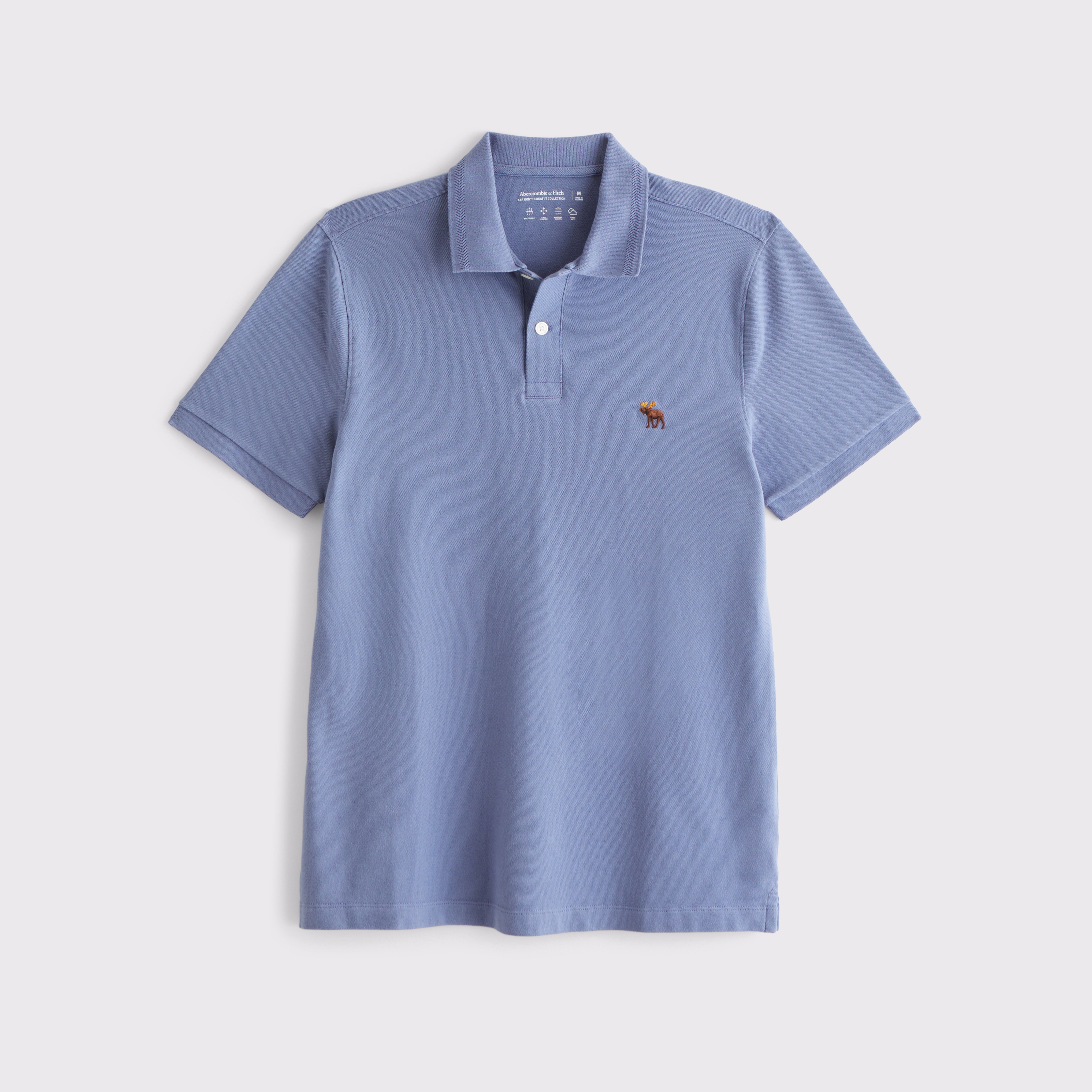 Abercrombie & Fitch Signature Icon Don't Sweat It Polo In Blue