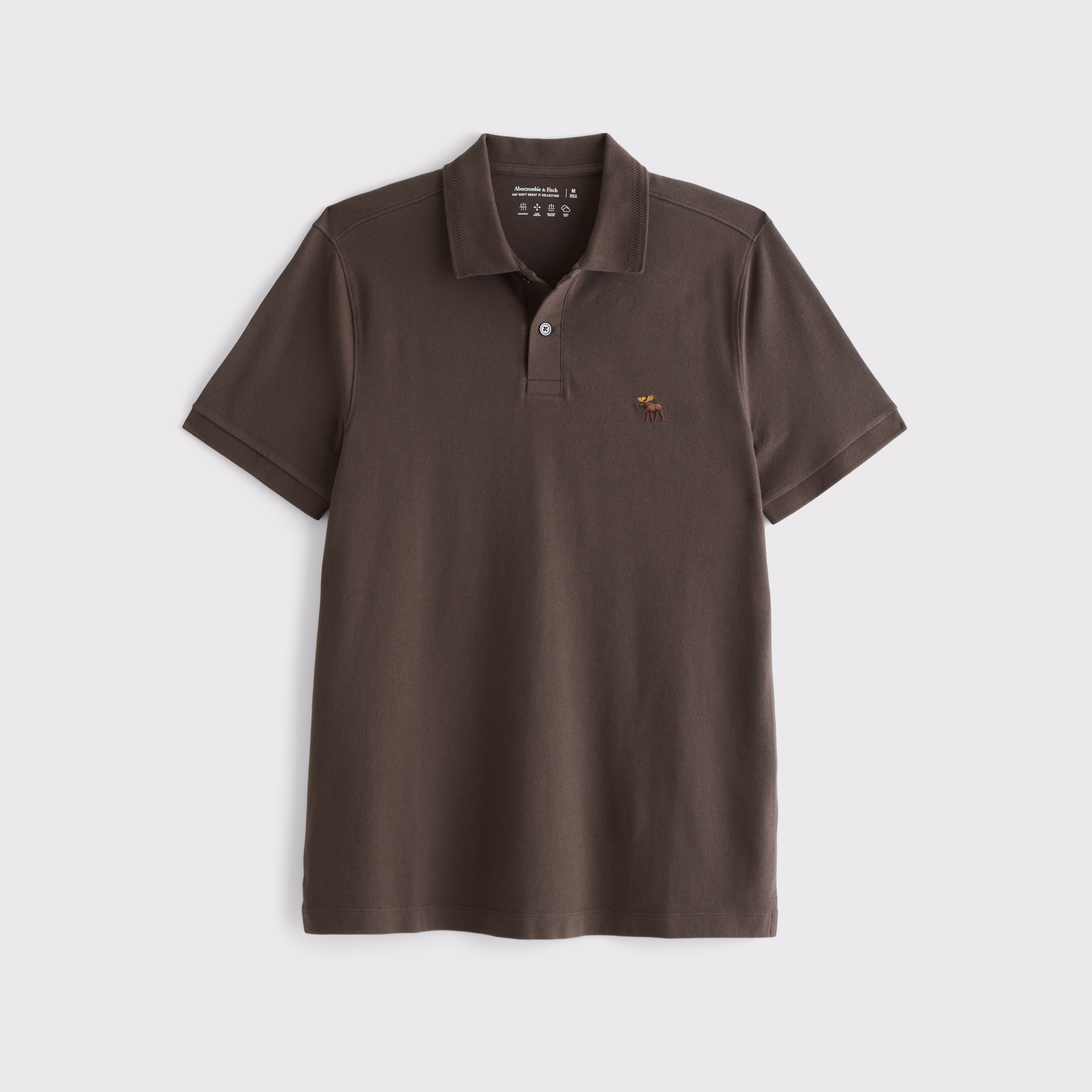 Abercrombie & Fitch Signature Icon Don't Sweat It Polo In Brown
