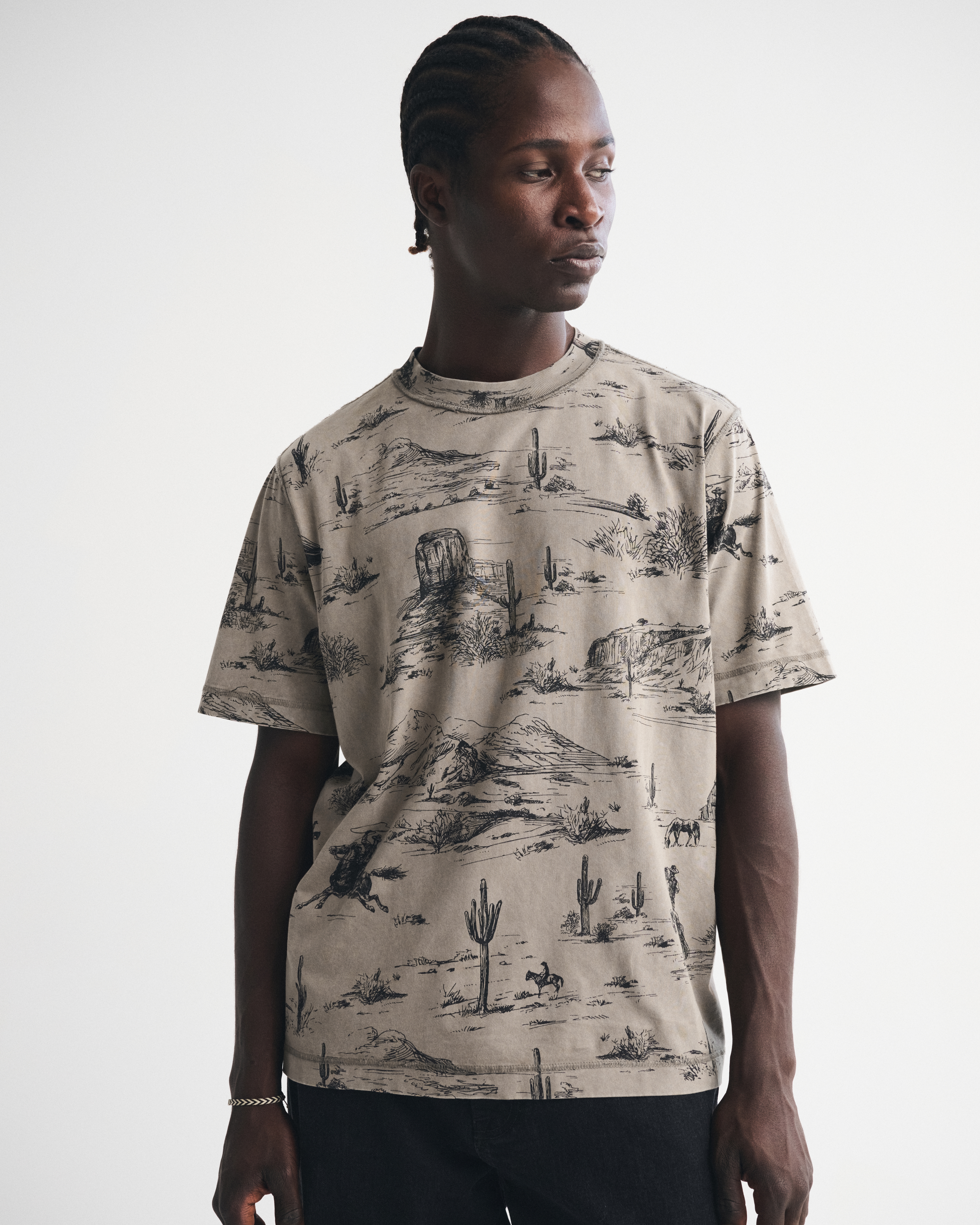 Abercrombie & Fitch Vintage-inspired Tee In Neutral