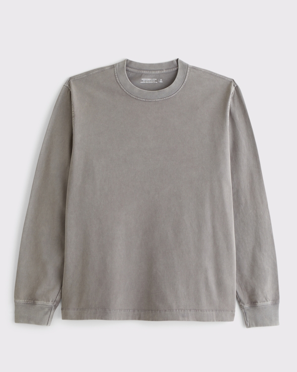 Long-Sleeve Premium Heavyweight 2.0 Tee, Gray Wash view 1