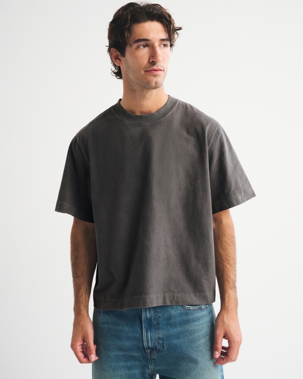 Premium Heavyweight Cropped Tee, Dark Gray view 2