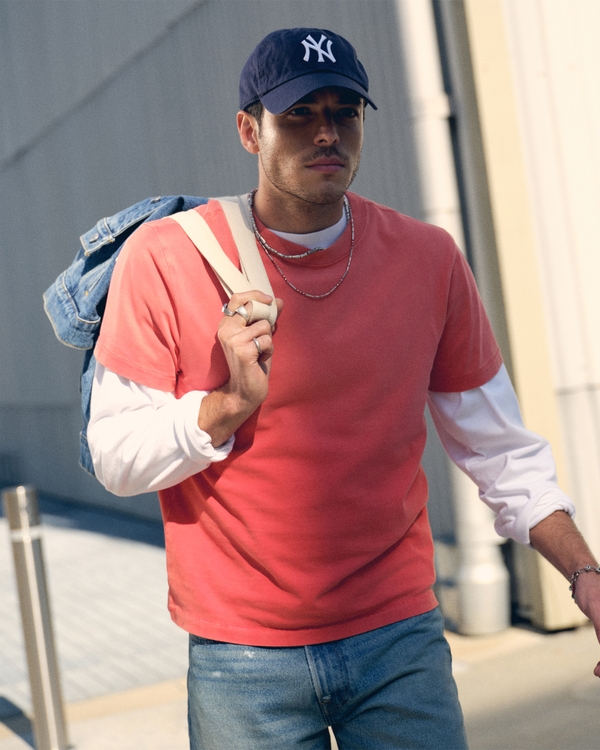 Premium Heavyweight Classic Tee, Red Wash view 1