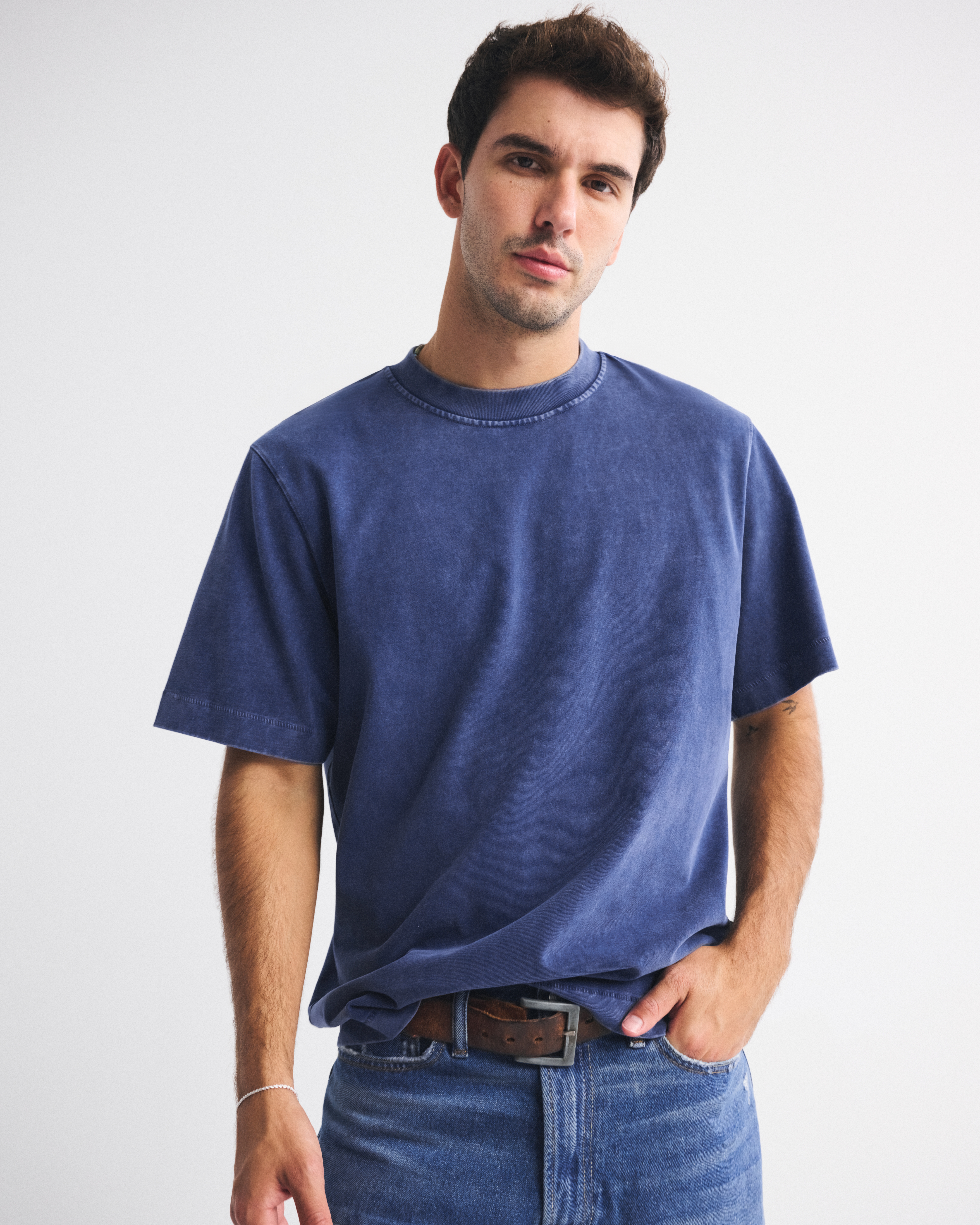 Abercrombie & Fitch Premium Heavyweight 2.0 Tee In Blue