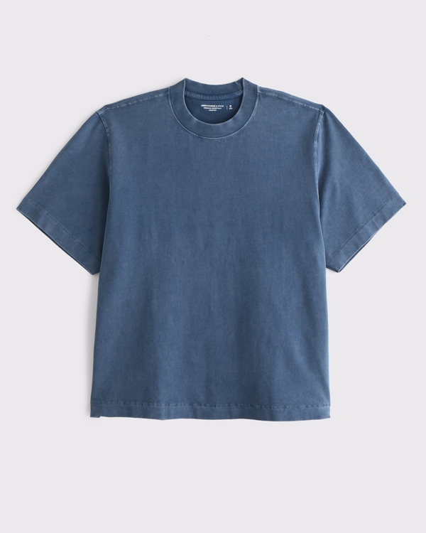 Premium Heavyweight Cropped Tee, Blue Wash view 1