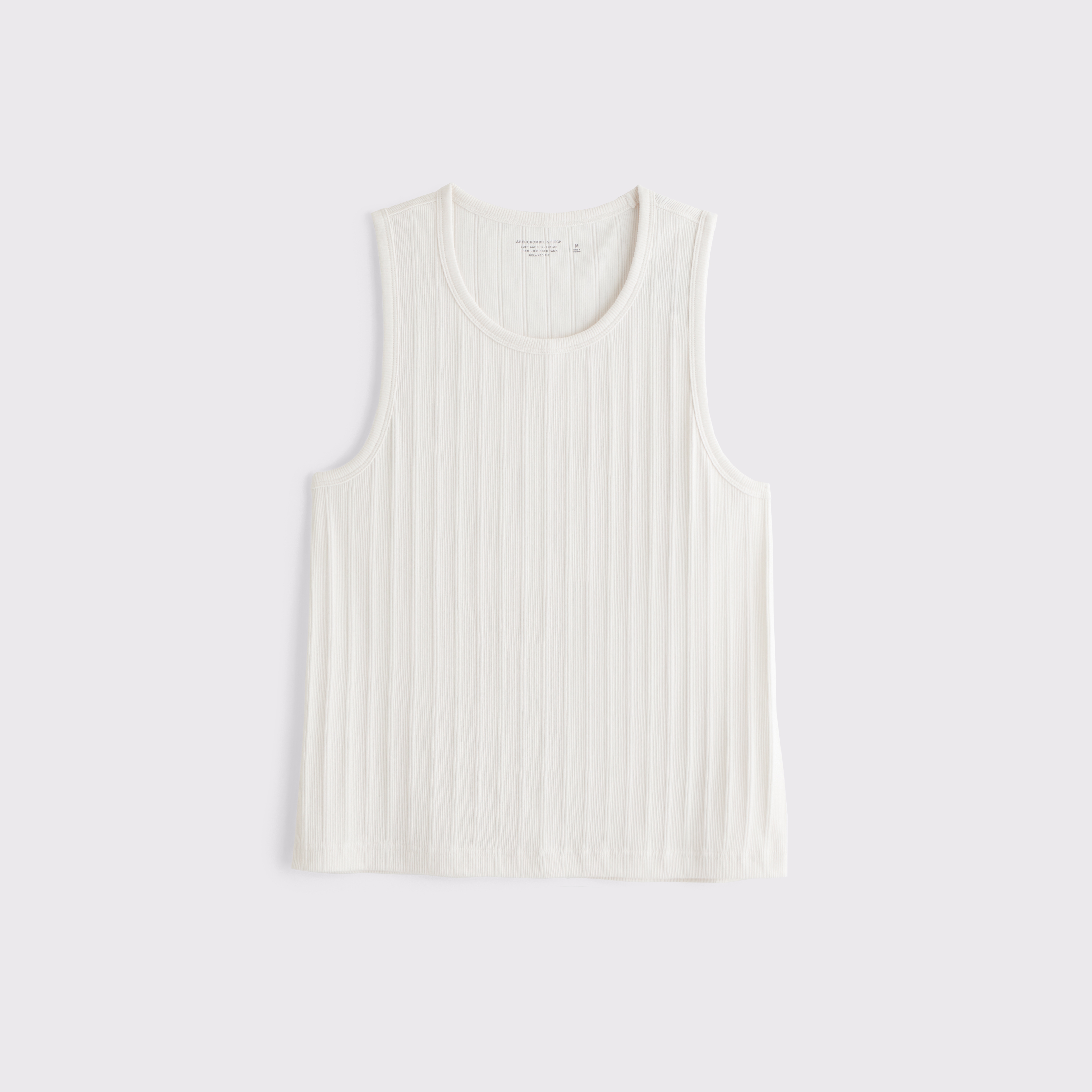 Abercrombie & Fitch Premium Ribbed Tank In White