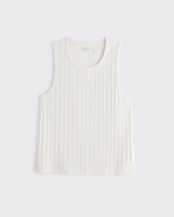 Premium Ribbed Tank, 乳白色 view 1