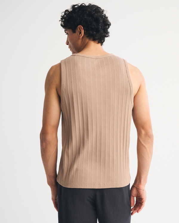 BASI リブタンクトップ ベージュ メンズ プレミアム リブ タンクトップ | メンズ セール | Abercrombie.com