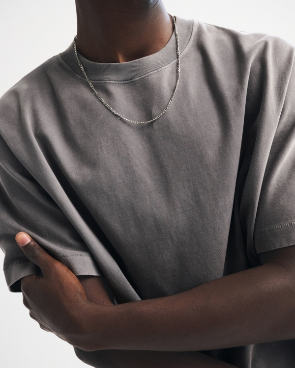 Premium Heavyweight Cropped Tee, Gray Wash view 2