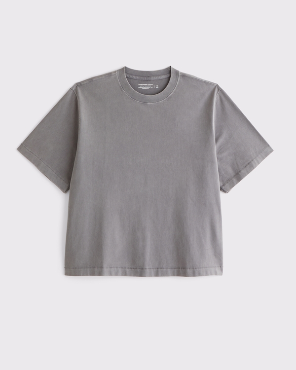 Premium Heavyweight Cropped Tee, Gray Wash view 1