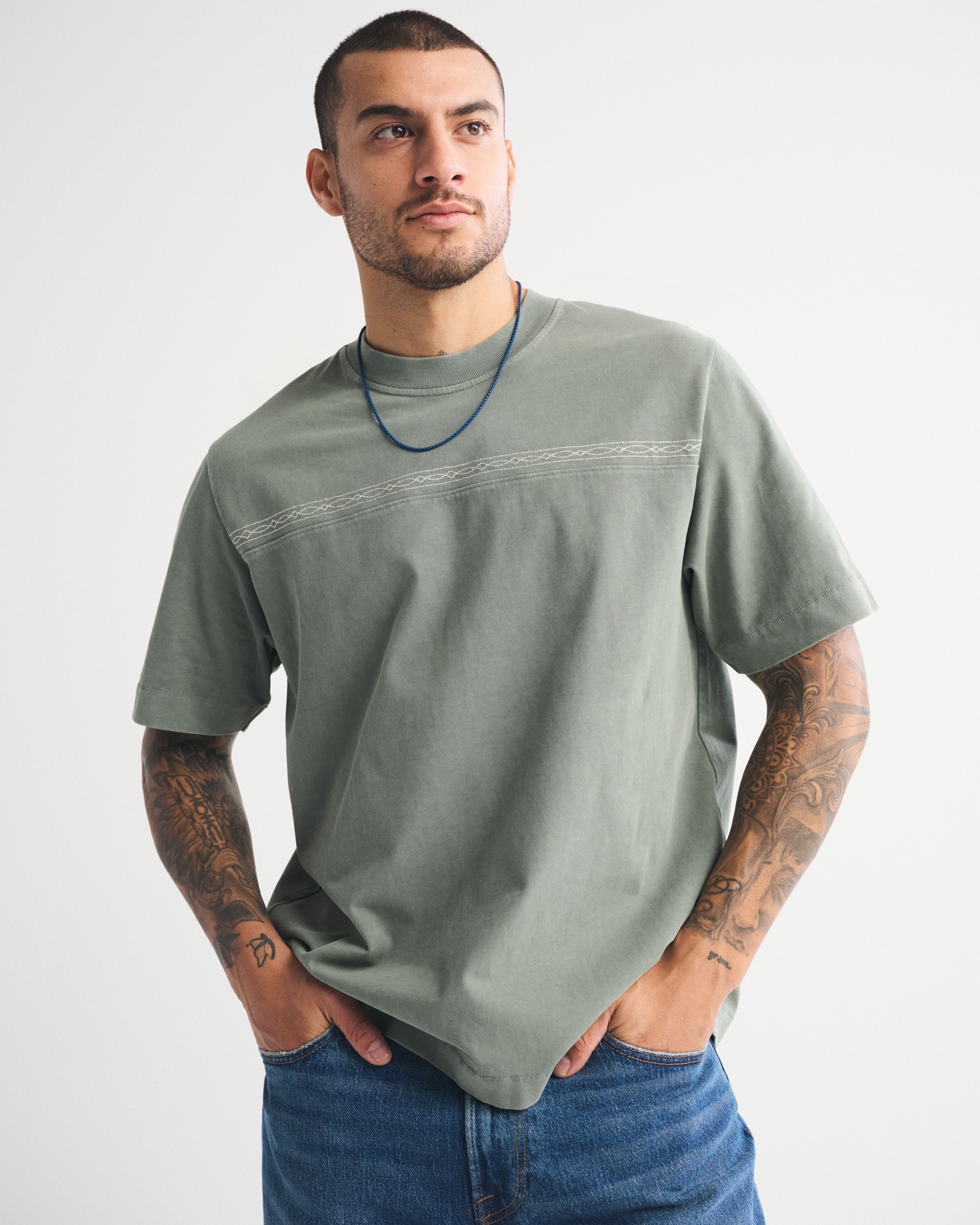 Abercrombie & Fitch Premium Heavyweight 2.0 Tee In Green