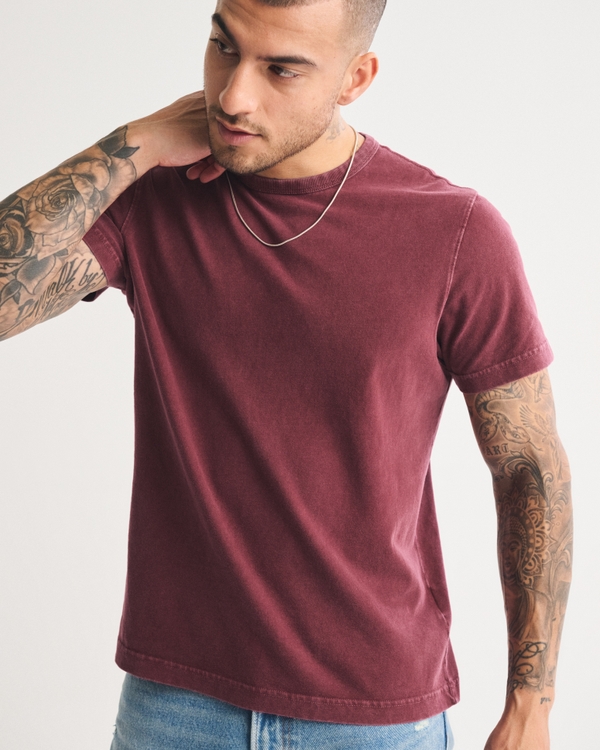 Classic Essential Tee, Burgundy Wash view 1