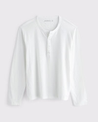 Long-Sleeve Linen-Blend Henley