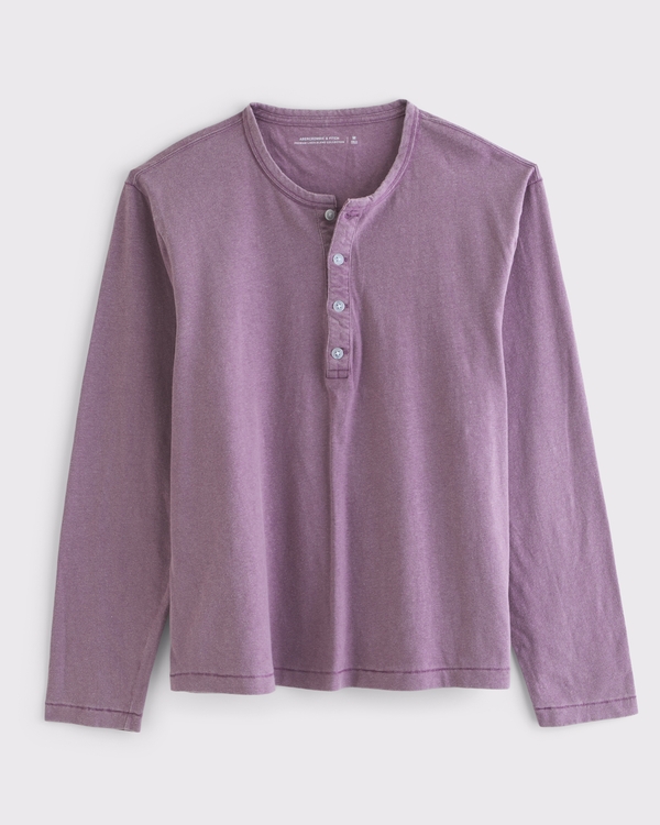 Long-Sleeve Linen-Blend Henley
