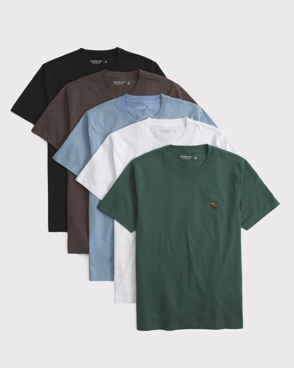 5-Pack Slim Polished Signature Icon Tees, Green Multipack view 1