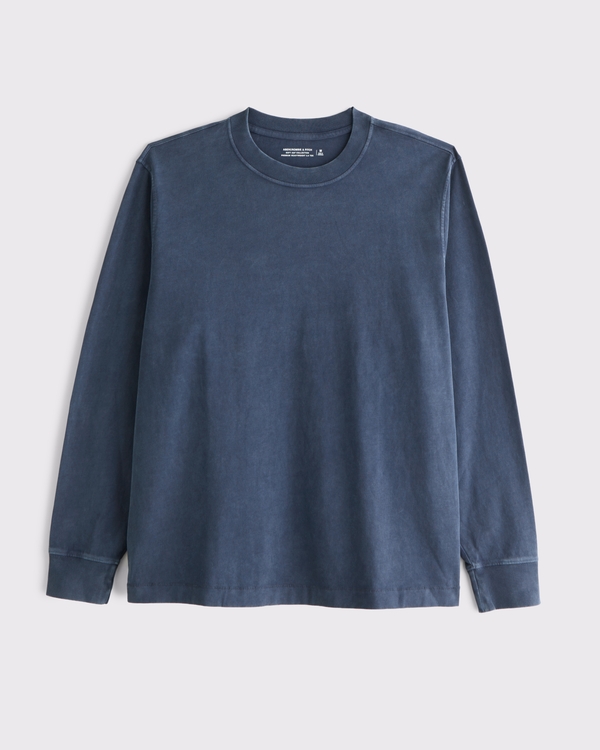 Long-Sleeve Premium Heavyweight 2.0 Tee, Dark Blue view 1