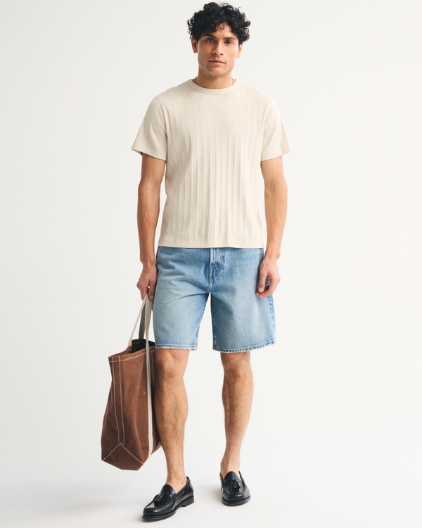 Premium Ribbed Tee, Oatmeal view 2