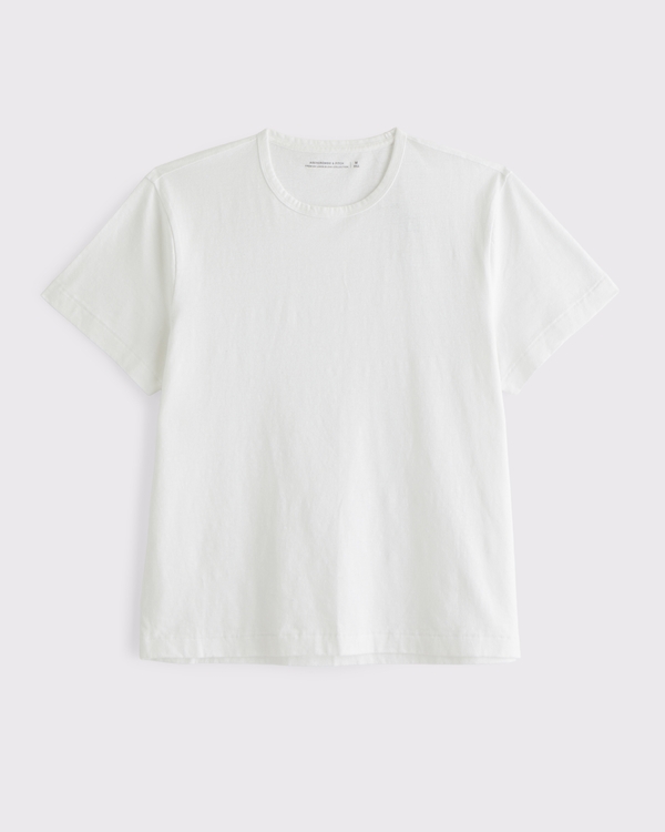 Linen-Blend Tee, White view 1