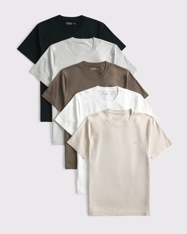5-Pack Slim Polished Icon Tees, Oatmeal Multicolor view 1
