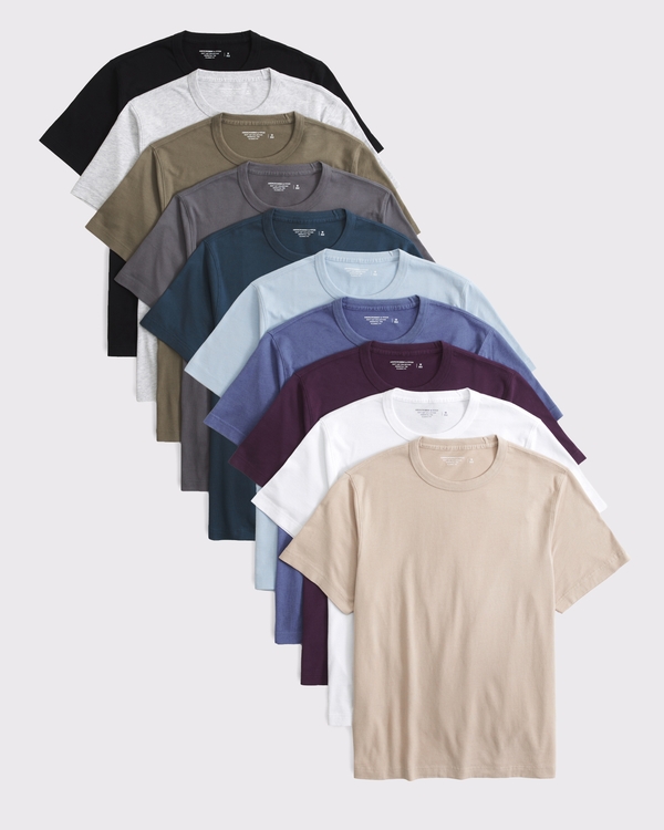10-Pack Classic Essential Tees, Light Brown Multipack view 1