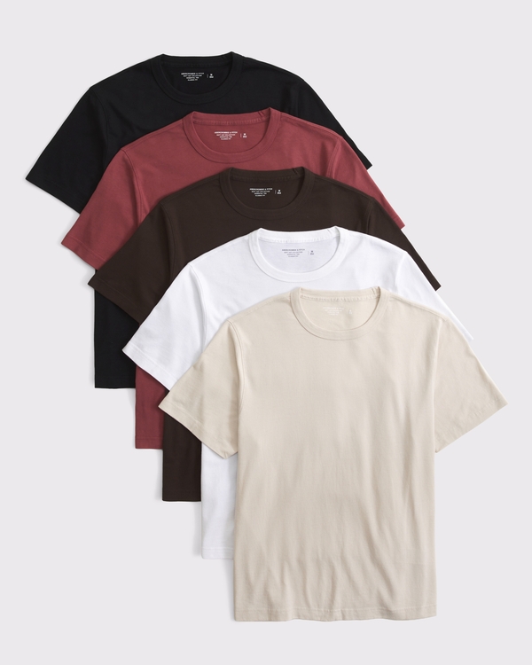 5-Pack Classic Essential Tee, Beige Multipack view 1