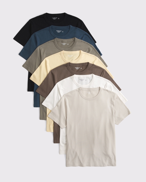 7-Pack Classic Essential Tees, Oatmeal Multipack view 1
