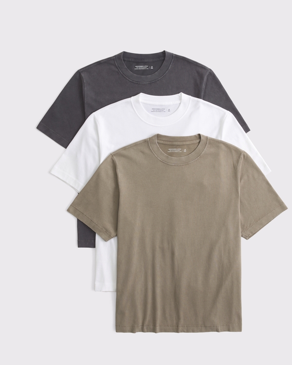 3-Pack Premium Heavyweight 2.0 Tees, Brown Multipack view 1
