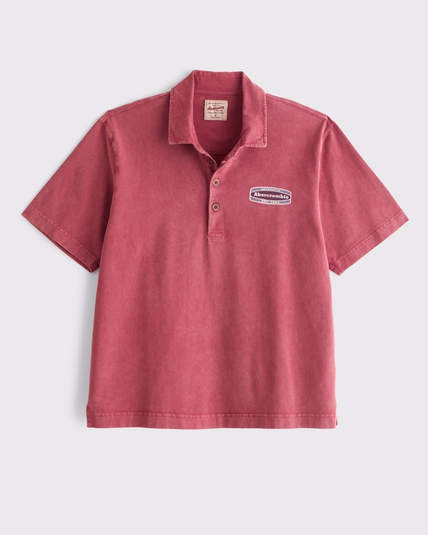 Premium Heavyweight Polo, Warm Maroon Wash view 1