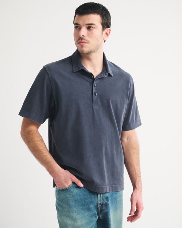 Premium Heavyweight Polo, Navy Wash view 1