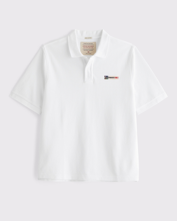 100% Cotton Icon Pique Polo, White view 1