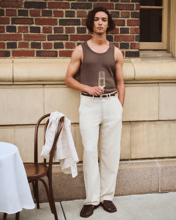 Pointelle Tank, Chocolate Brown view 2